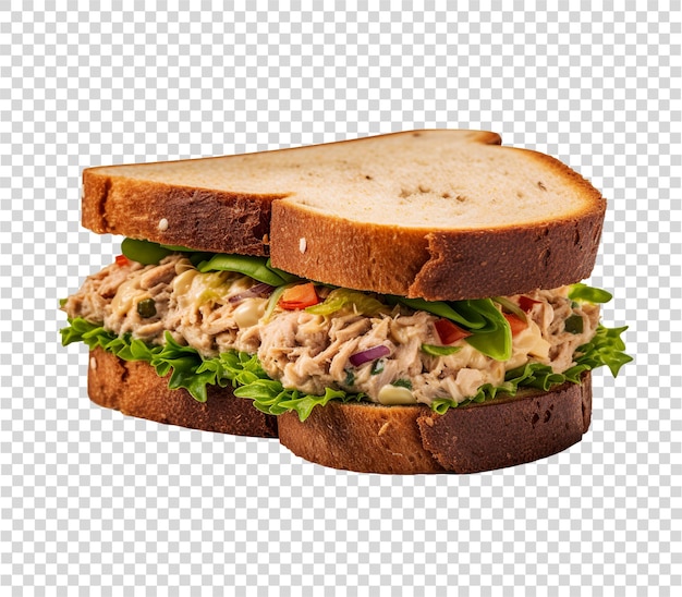 PSD tuna salad sandwich on transparent background