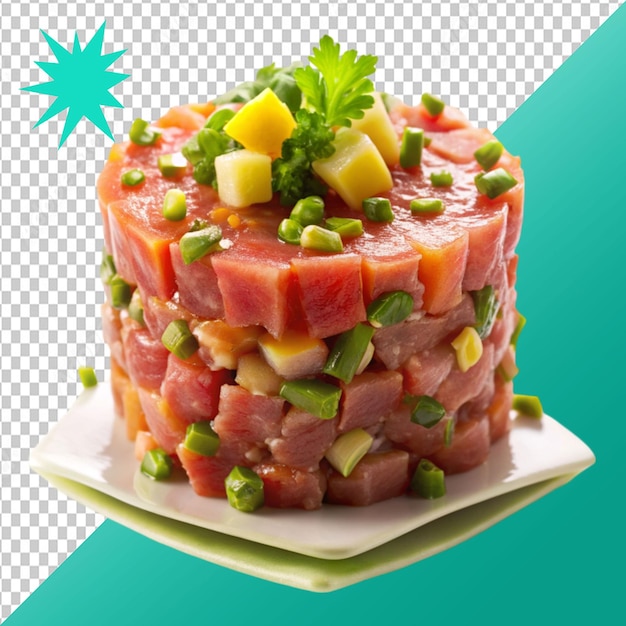 tuna tartare on transparent background