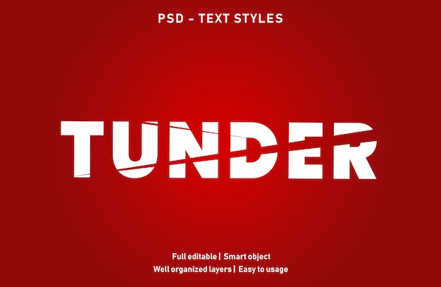 tunder text effect style