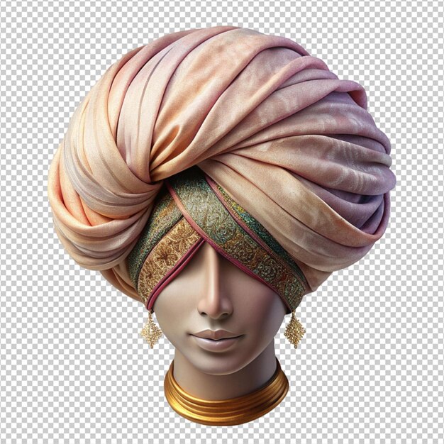 PSD turbans a headwrap on white background