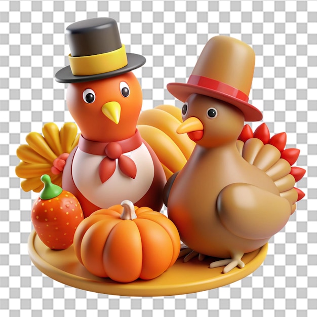 PSD turkey chicken 3d icon illustrations