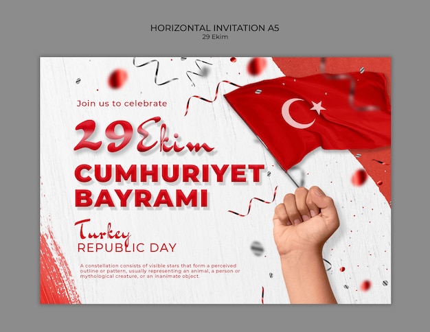 PSD turkey memorial day celebration template