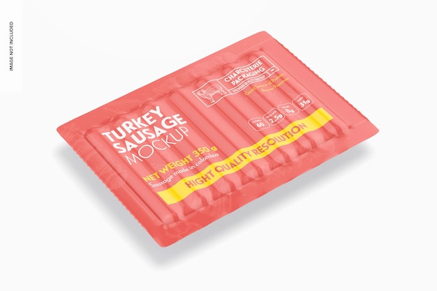 Turkey Sausage Packaging Mockup Perspective