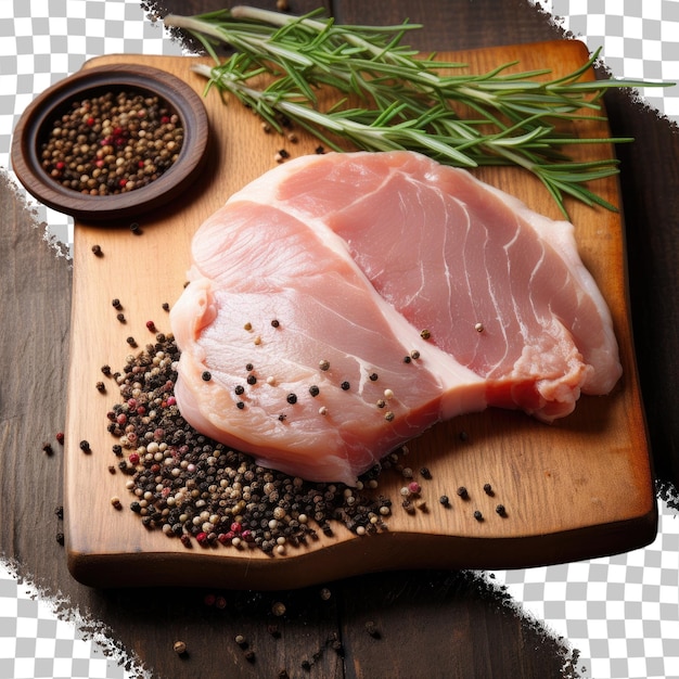 PSD turkey steak with pepper on transparent background