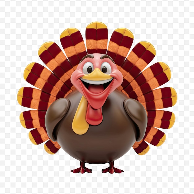 PSD a turkey with a hat on it that says turkey