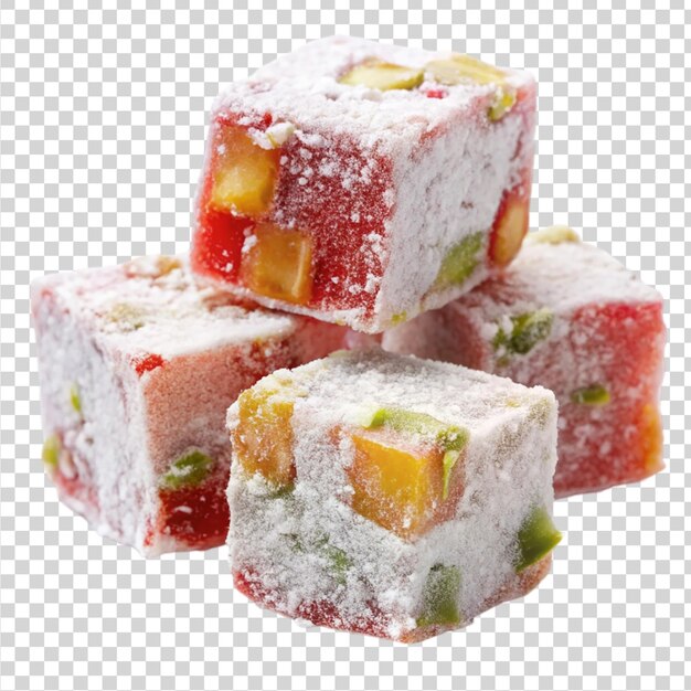 PSD turkish delight sweets isolated on transparent background