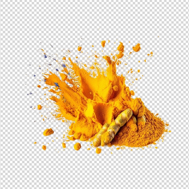 turmeric powder isolated on white