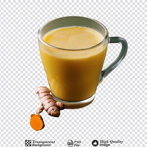 PSD turmeric tea isolated on transparent background