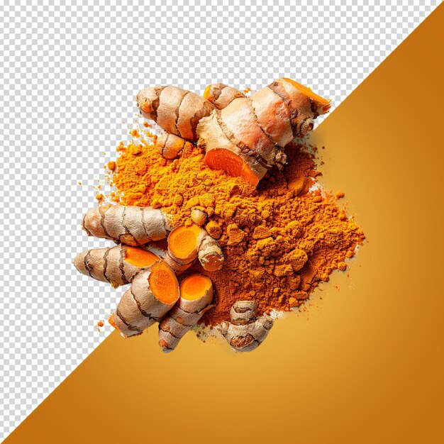 PSD turmeric and turmeric powder isolated