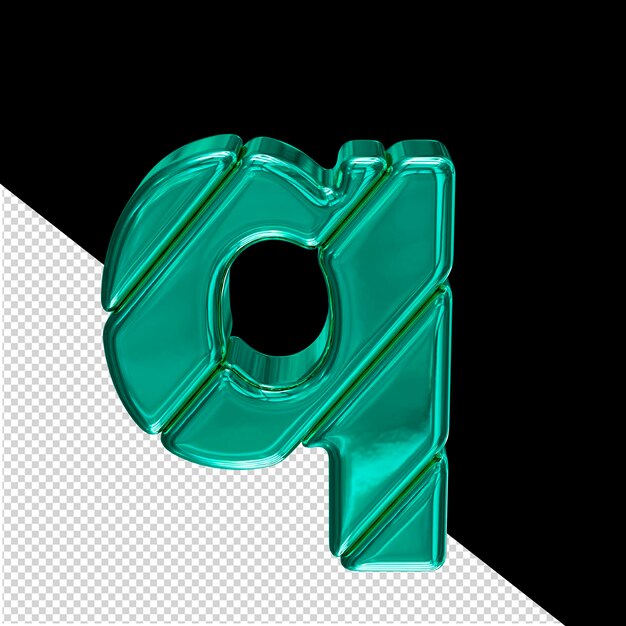 PSD turquoise block symbol letter q