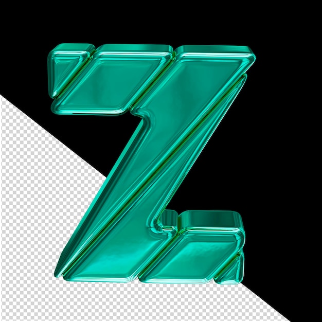 PSD turquoise block symbol letter z