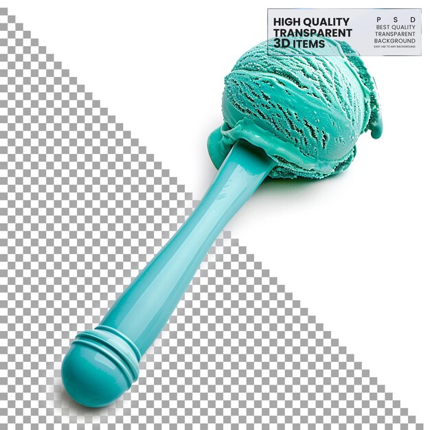 PSD turquoise ice cream scoop an ice cream scoop for serving on transparent background