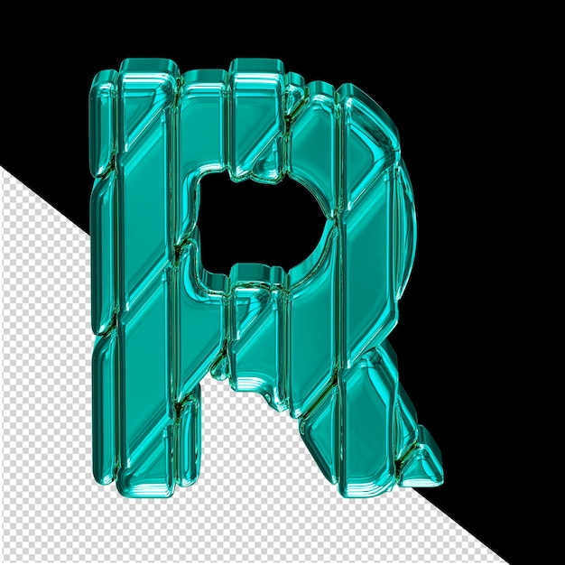 Turquoise symbol in a frame letter r