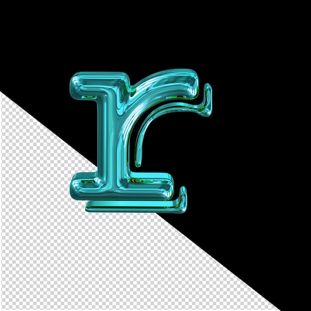 Turquoise symbol letter r