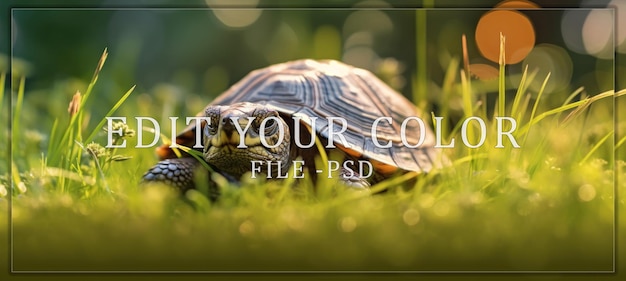 PSD a turtle in the grass