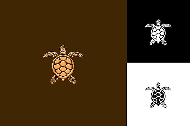 Turtle Icon Shelled Emblem With Oceanic Border Gentle Turtle Illustration Animal Vector Art Design