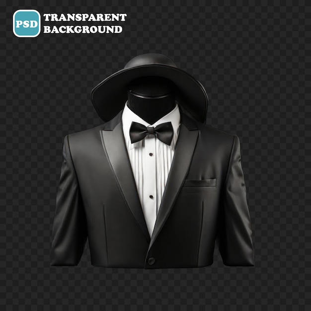 PSD tuxedo isolated 3d render illustration