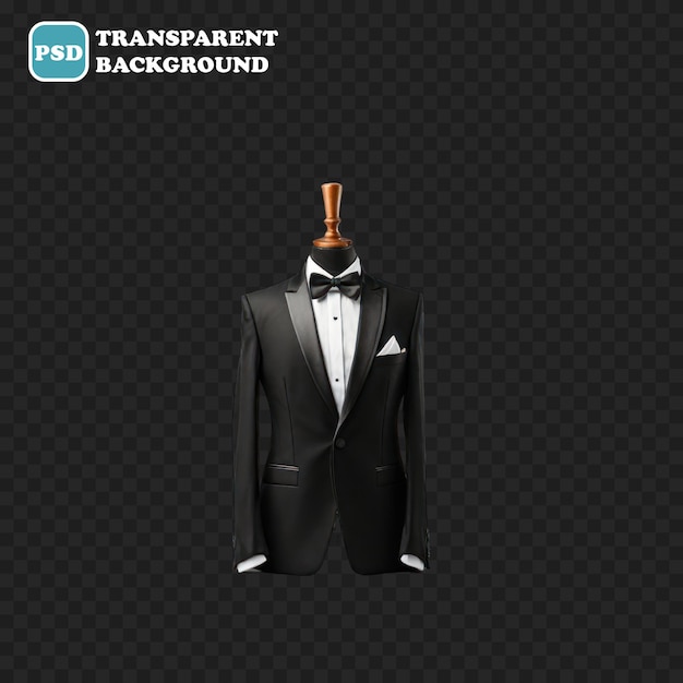 tuxedo isolated 3d render illustration