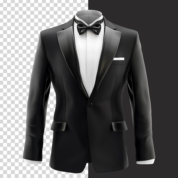 PSD tuxedo suit png isolated on transparent background