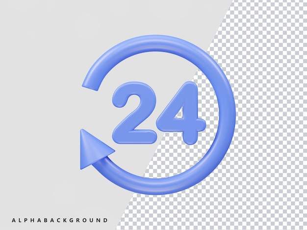 twenty four hour service icon 3d