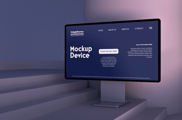 Twilight scene of device mockup