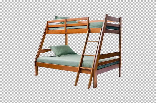 PSD twin bunk bed png isolated on transparent background