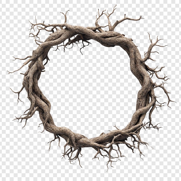 PSD twisted tree roots forming a circular frame