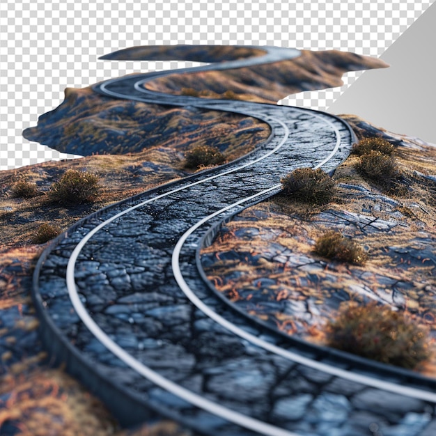 PSD twisty road png