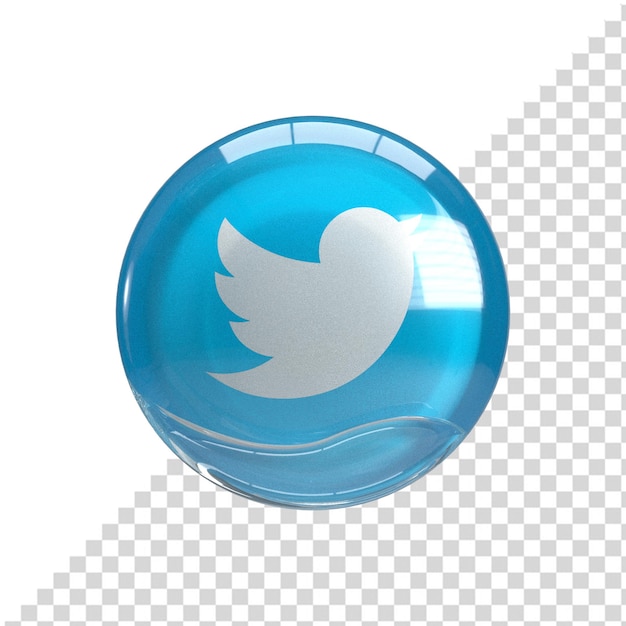 twitter 3d icon for psd composition