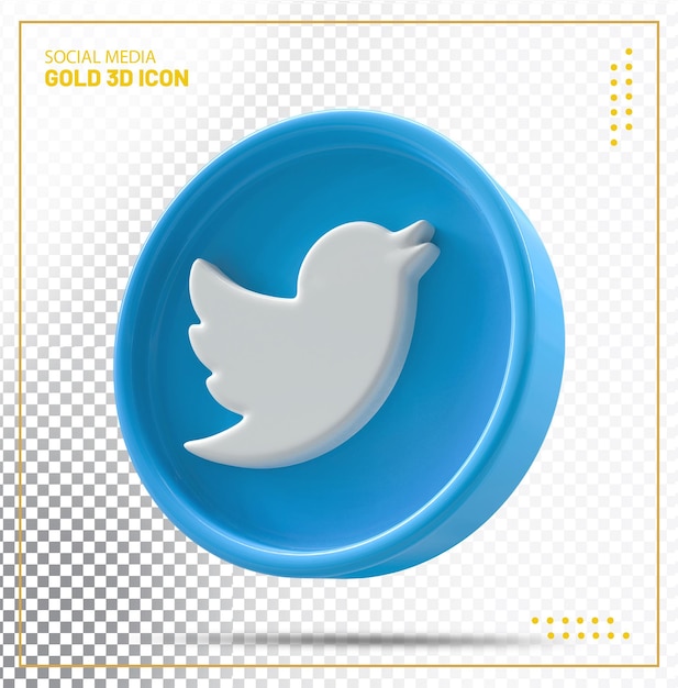 Twitter icon 3d modern