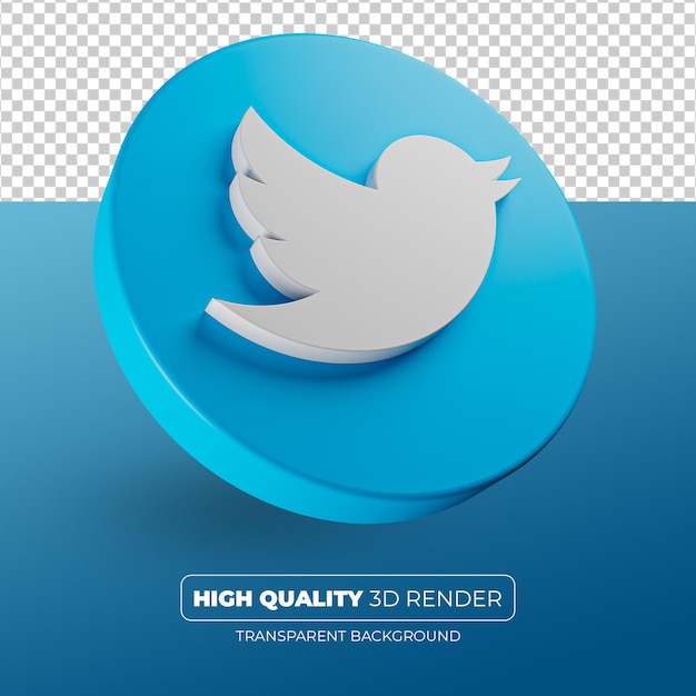 Twitter icon 3d rendering isolated