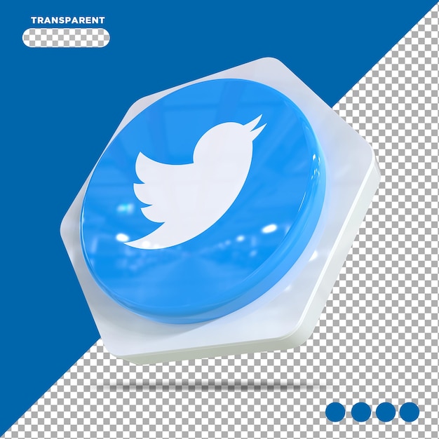 Twitter icon social media 3d concept