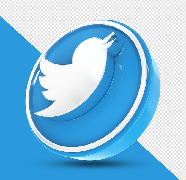 twitter logo social media 3d