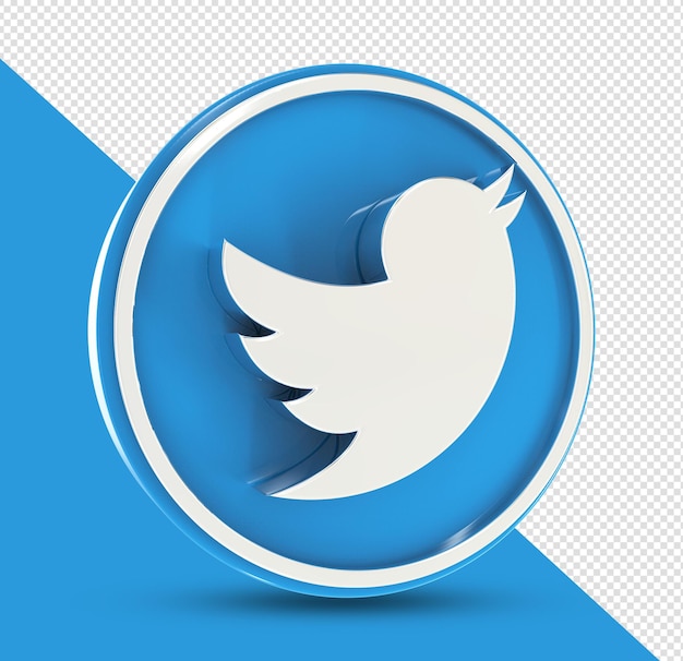 twitter logo social media 3d