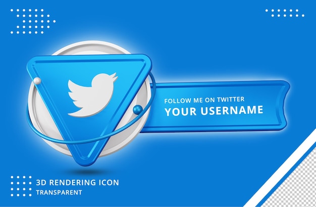 Twitter Profile icon in 3d rendering 