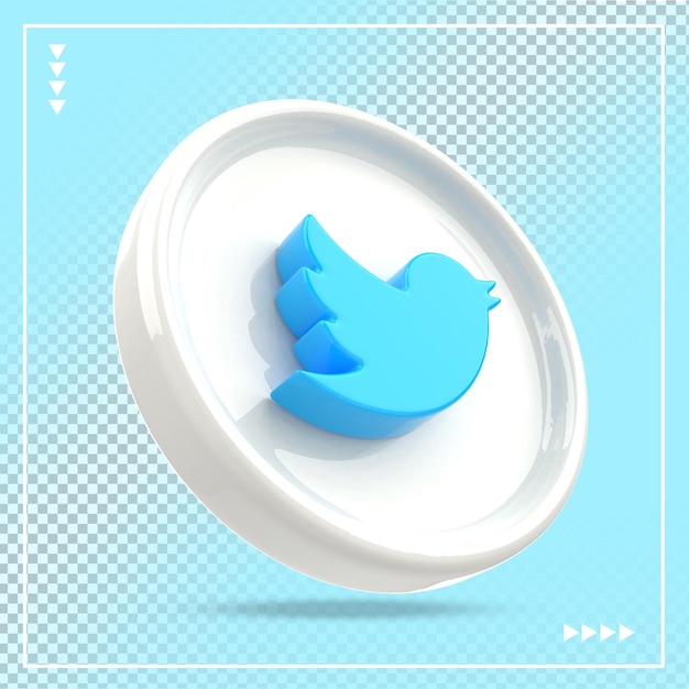 Twitter social media 3d icon