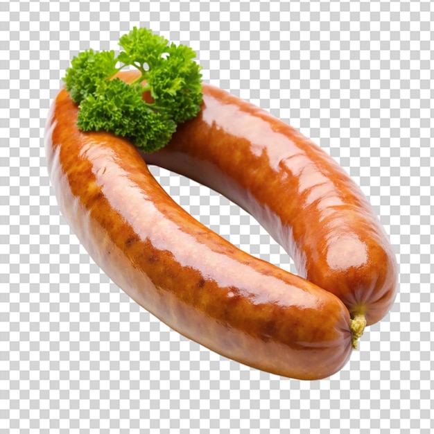 PSD two angles of a sausage on transparent background