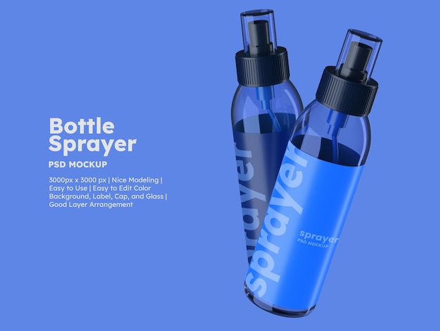 Two Bottle sprayer mockup