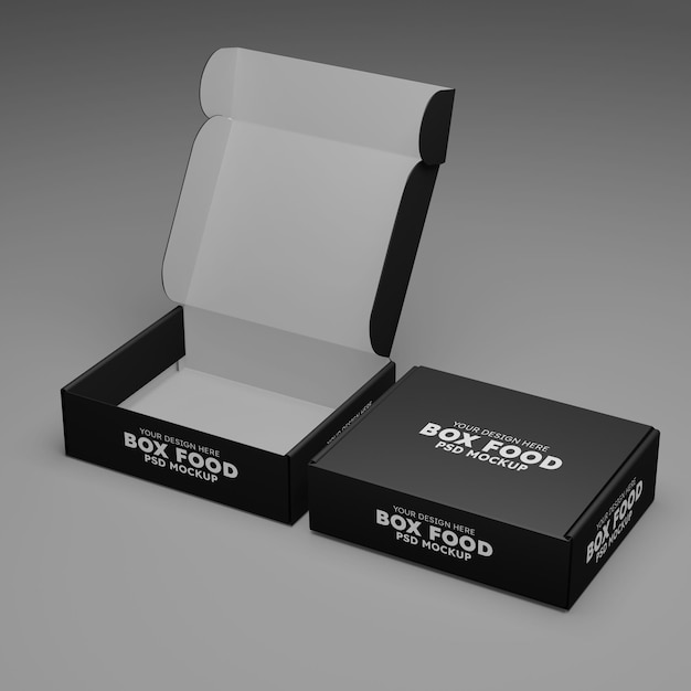 Two box food paper shine mockup