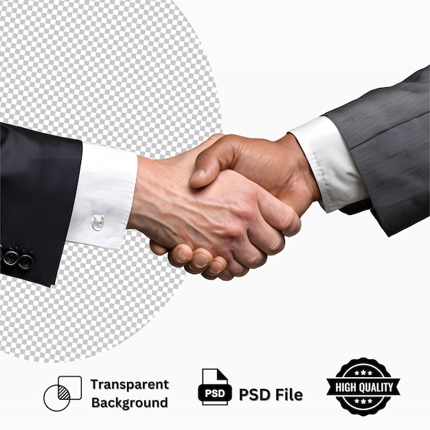 Two Businessman Hand Shake isolated on transparent background