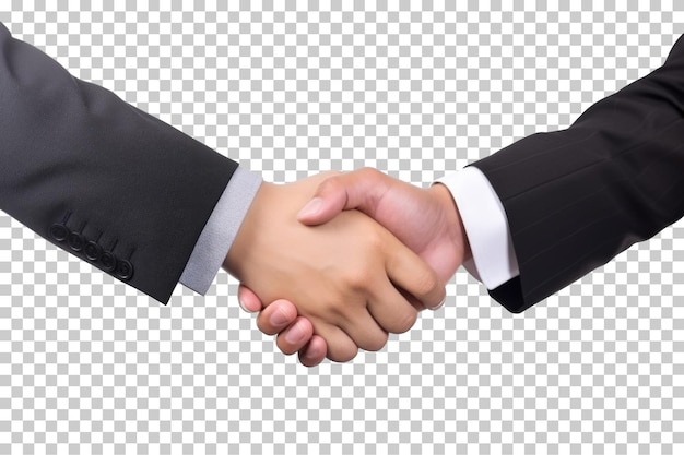 Two Businessman Hand Shake Isolated on Transparent Background