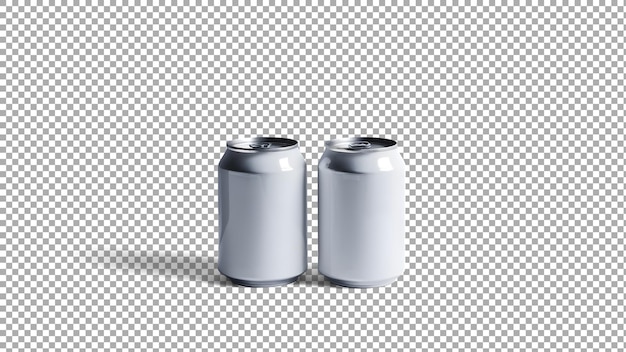 PSD two cans of aluminum cans are side by side