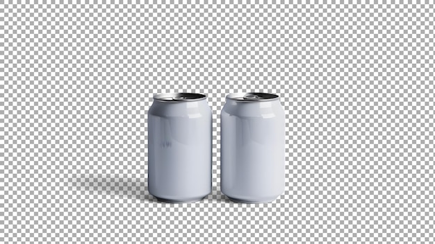 PSD two cans of aluminum cans are side by side