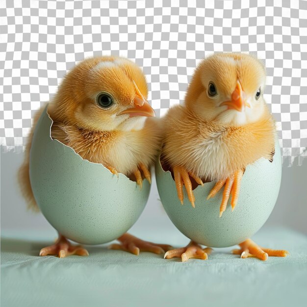 two chickens are sitting in an egg that has the number 3 on it