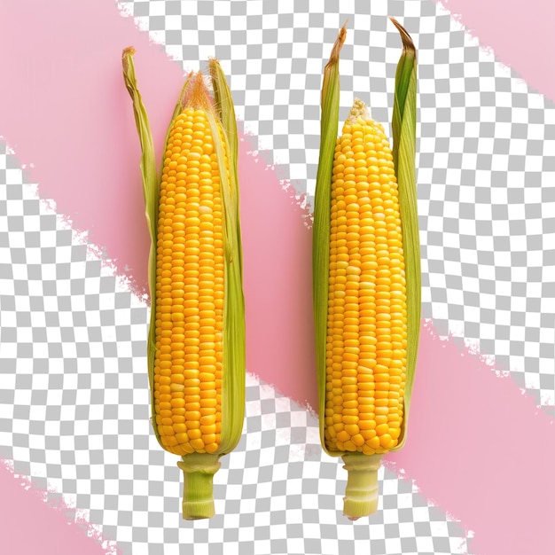 two corn ears with the same pattern on them