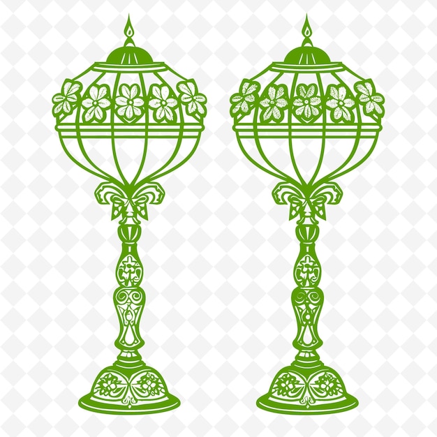 PSD two decorative lamps on a white background