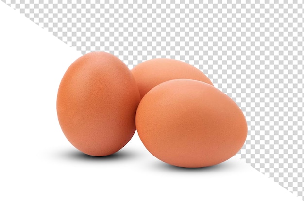 two eggs of brown chicken are on a transparent background