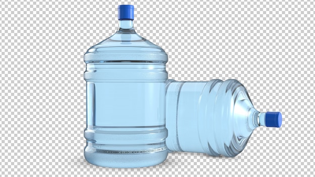 Two five gallon big plastic water cooler bottles