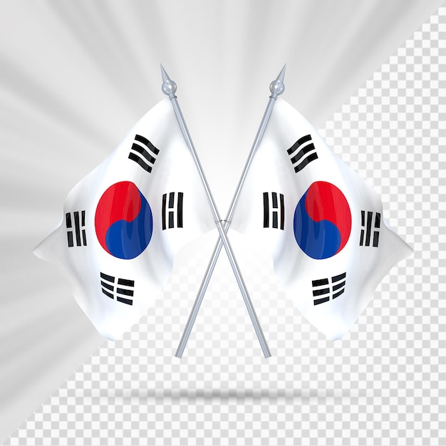 Two flags Korea