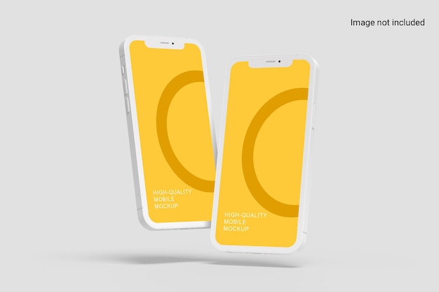 Two Floating Smartphone Mockup Design